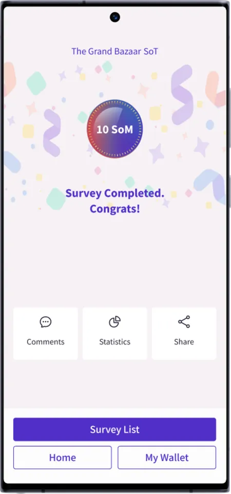 FingeRate App Survey completion screen